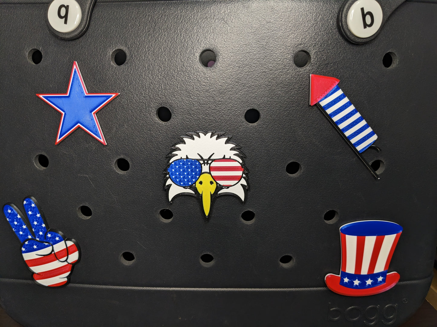 Patriotic Bogg bag charms
