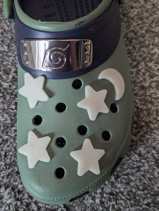 Moon and stars glow in the dark croc jibbitz