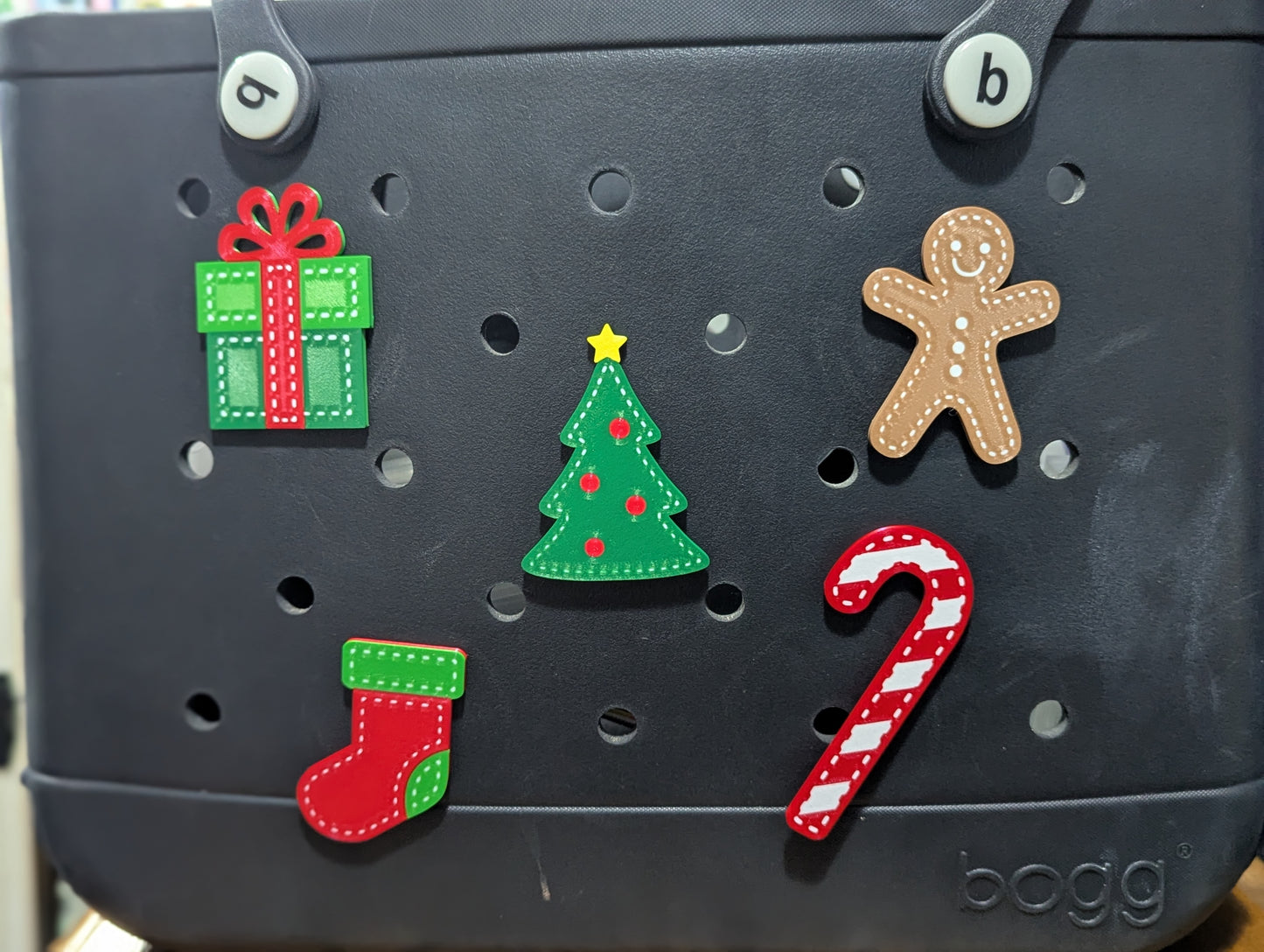 Stitch style Christmas Bogg bag charms