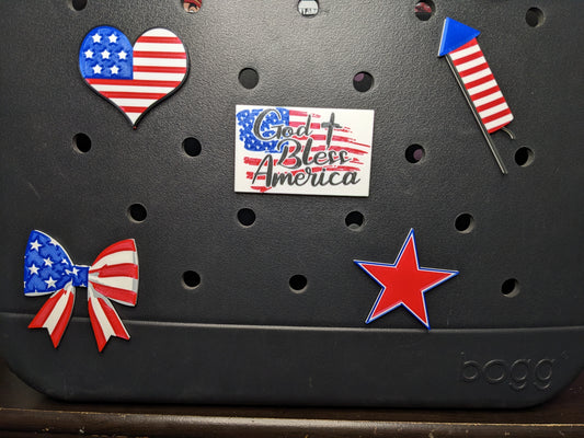 Patriotic Bogg bag charms